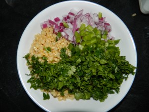 chopped veggies